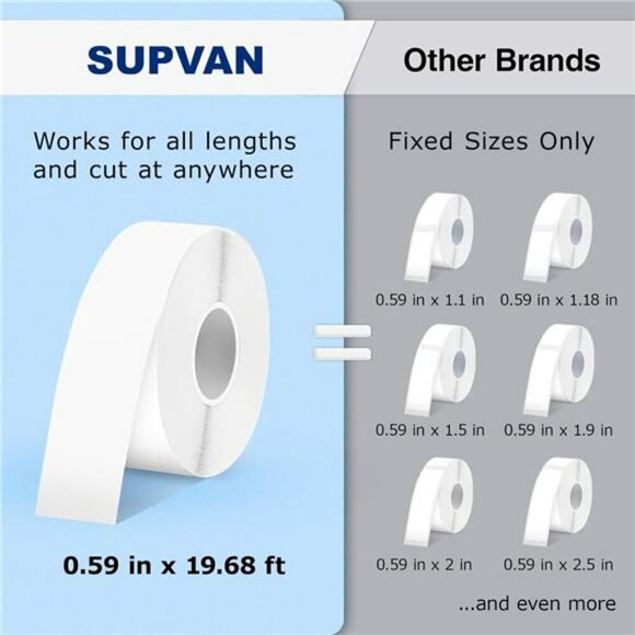 SUPVAN E10 Bluetooth Label Maker Machine with Tape Continuous Waterproof Label - Picture 4 of 7